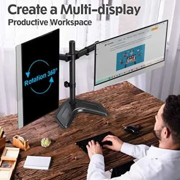 MOUNTUP Dual Monitor Stand for 2 Monitors up to 27"