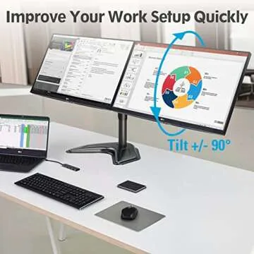 MOUNTUP Dual Monitor Stand for 2 Monitors up to 27"