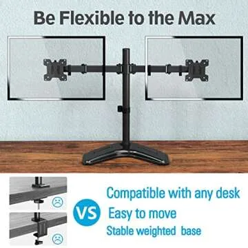 MOUNTUP Dual Monitor Stand for 2 Monitors up to 27"