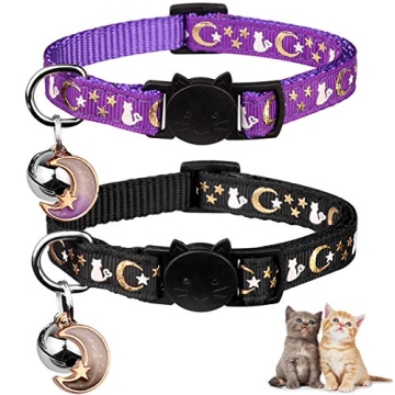 Stylish Safe Breakaway Cat Collars with Glow Bell