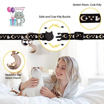 Stylish Safe Breakaway Cat Collars with Glow Bell