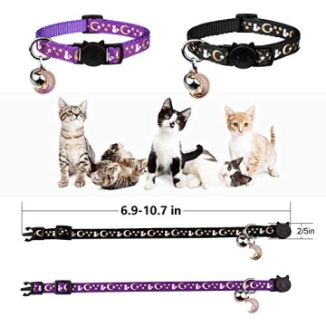 Stylish Safe Breakaway Cat Collars with Glow Bell