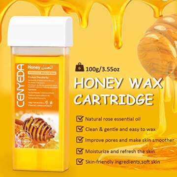 Digital Honey Wax Kit for Women's Hair Removal - Roll On Warmer with 2 Cartridges and 100 Wax Strips