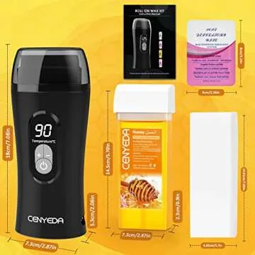 Digital Honey Wax Kit for Women's Hair Removal - Roll On Warmer with 2 Cartridges and 100 Wax Strips