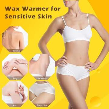 Digital Honey Wax Kit for Women's Hair Removal - Roll On Warmer with 2 Cartridges and 100 Wax Strips