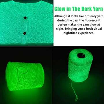 5Pcs Glow in The Dark Yarn for Creative Arts & Crafts