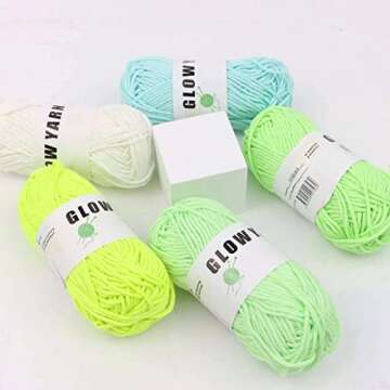 5Pcs Glow in The Dark Yarn for Creative Arts & Crafts