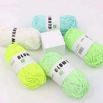 5Pcs Glow in The Dark Yarn for Creative Arts & Crafts
