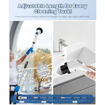 Electric Spin Scrubber with 10 Tools and Adjustable Handle