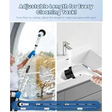 Electric Spin Scrubber with 10 Tools and Adjustable Handle
