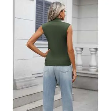 Stylish Zeagoo 2025 Sleeveless Mock Turtle Neck Sweater