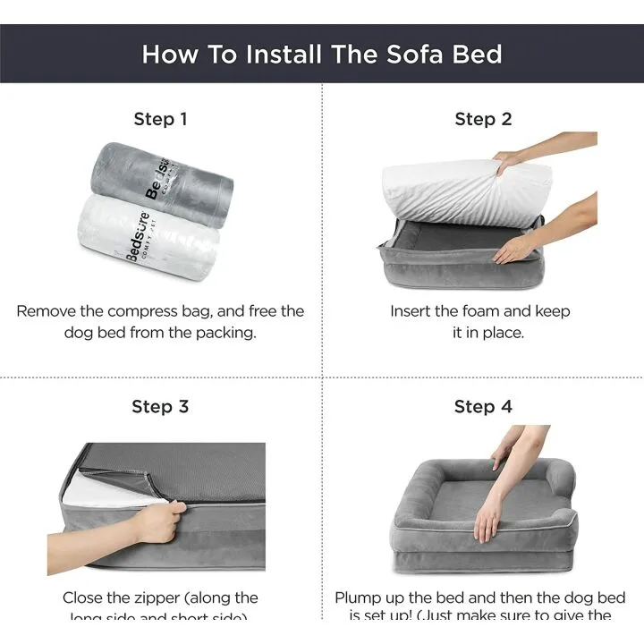 Bedsure Orthopedic Medium Dog Bed - Washable Comfort