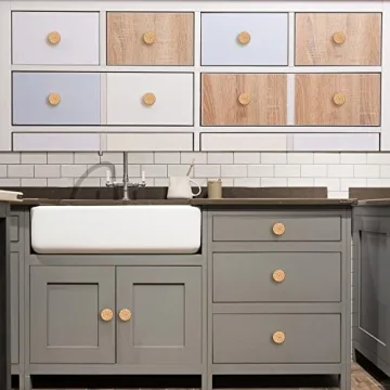 ETIUC 6pcs Handmade Rattan Drawer Knobs for Chic Furniture