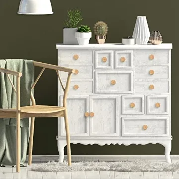 ETIUC 6pcs Handmade Rattan Drawer Knobs for Chic Furniture