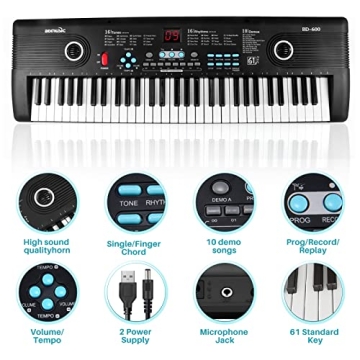 61 Keys Portable Digital Piano for Kids & Beginners