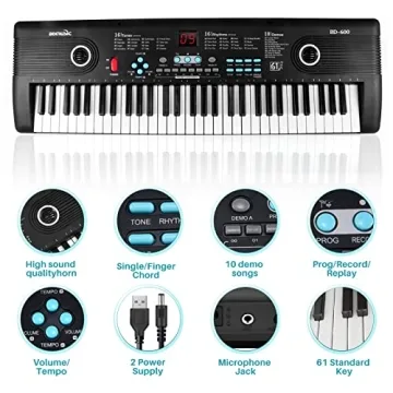 61 Keys Portable Digital Piano for Kids & Beginners