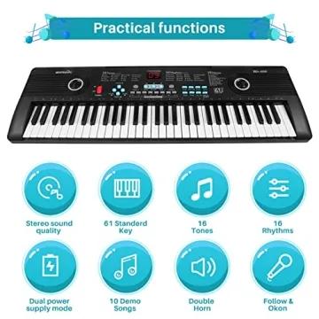61 Keys Portable Digital Piano for Kids & Beginners