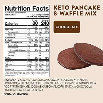 HighKey Snacks Keto Food Pancake Mix - Chocolate - Low Carb & Gluten Free Foods - Protein Breakfast Products - Paleo Pancakes - Diabetic & Ketogenic Diet Friendly Baking Snack