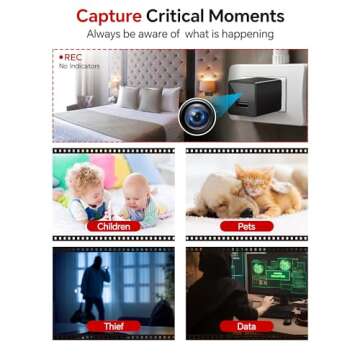 64GB Hidden Camera Camera Charger - HD 1080P Wireless Mini Nanny Cam Indoor Home Security with Motion Detection，Video-Only