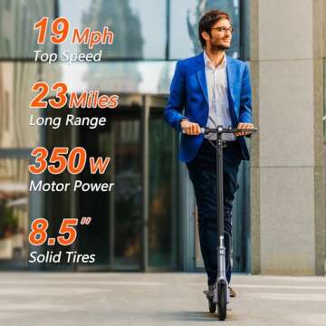 NAVIC Electric Scooter, Up to 19 Mph, 18-23 Miles Range Foldable E-Scooter for Adults, Electric Scoo...