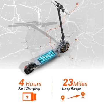 NAVIC Electric Scooter, Up to 19 Mph, 18-23 Miles Range Foldable E-Scooter for Adults, Electric Scooter Adults with Smart Control, Dual Braking System for Commuting (Riding-escooterT7)