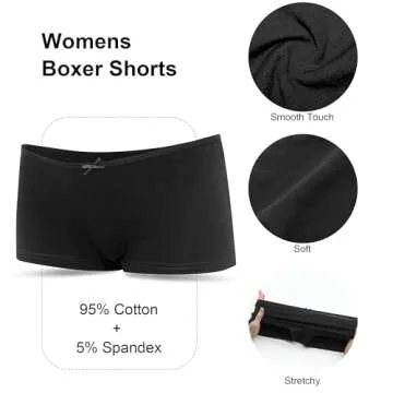 Allxwek Women's Cotton Boyshorts with Butterfly Knot Design