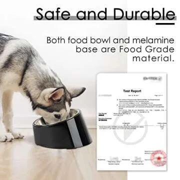 SuperDesign Mess Free 15° Slanted Bowl for Dogs and Cats, Tilted Angle Bulldog Bowl Dog Feeder, Non-Skid & Non-Spill, Easier to Reach Food M/1 Cup Dark Black