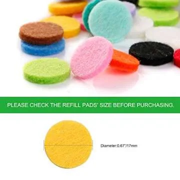 Maromalife 60 PCS Essential Oil Refill Pads, 0.67 Inch Felt Pads Aromatherapy Replacement Pads for Diffuser Necklace Diffuser Bracelet Car Diffuser Vent Clip Multi-Colored