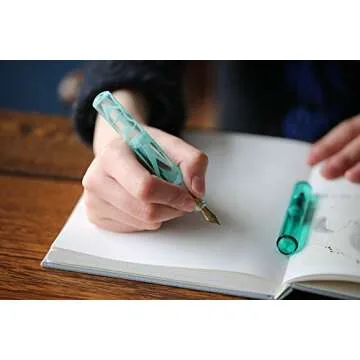 czxwyst Wancai Mini Transparent Pocket-Size Eyedropper Fountain Pen Fine Nib 0.5mm (Daydream)