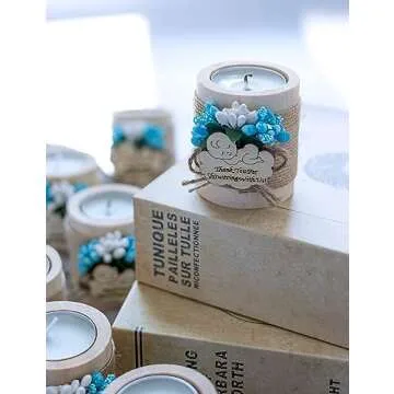 Personalized Wooden Candle Holders for Baby Showers