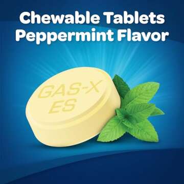 Gas-X Extra Strength Chewable Gas Relief Tablets with Simethicone 125 mg, Peppermint Creme - 48 Count