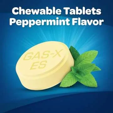Gas-X Extra Strength Chewable Gas Relief Tablets with Simethicone 125 mg, Peppermint Creme - 48 Count