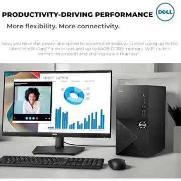 Dell Desktop Computers Tower PC for Home Business Student, 12th Gen Intel Core i3-12100 (Beat i5-106...