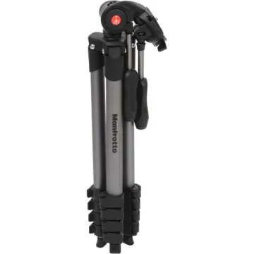 Manfrotto MKCOMPACTADV-BK Compact Advanced Tripod with 3-Way Head (Black) – with Two ZAYKiR Quick Release Plates for The RC2 Rapid Connect Adapter