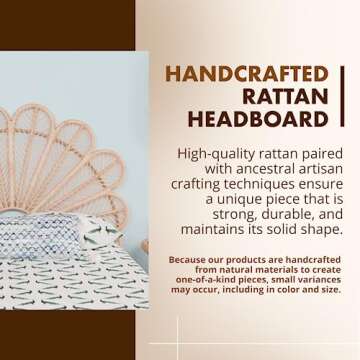 KOUBOO Petal Rattan Headboard for Bohemian Homes