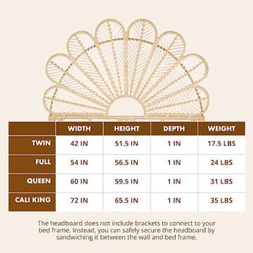 KOUBOO Petal Rattan Headboard for Bohemian Homes