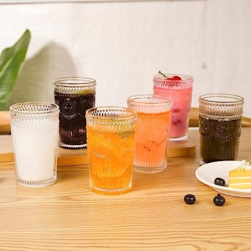 Vintage Glassware Romantic Drinking Glasses Set of 6