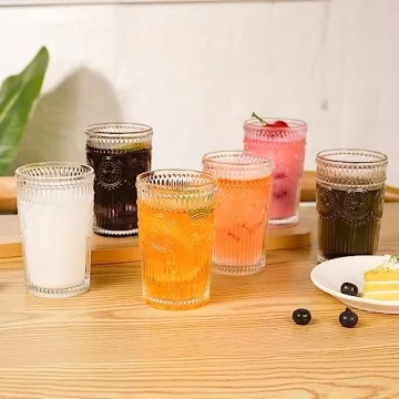 Vintage Glassware Romantic Drinking Glasses Set of 6