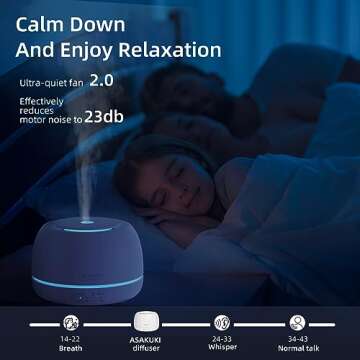 ASAKUKI 300ml Premium, Essential Oil Diffuser with 10 Oils Set, Remote Control, 5 in 1 Ultrasonic Aromatherapy Fragrant Humidifier Vaporizer, Timer and Auto-Off, White Wood