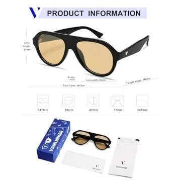 VANLINKER Retro Aviator Polarized Sunglasses for Everyone