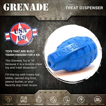 Durable Dog Treat Dispenser & Chew Toy - USA Made