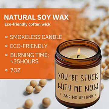 Anniversary Gifts for Him, Her, Boyfriend, Girlfriend, I Love You Candle Gifts, Funny Birthday Gifts for Couples, Husband, Wife, Handmade Citrus Scented Candles 7oz