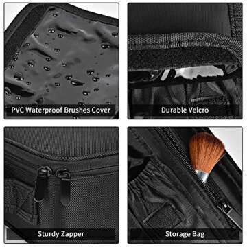 Garsumiss Travel Makeup Train Case Professional Cosmetic Bag Organizer Portable Artist Storage Make Up Compartments Tool Box Vanity with Adjustable Dividers for Brushes Toiletry Jewelry