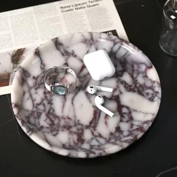 Elegant Natural Marble Tray for Home Decor and Serving
