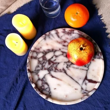 Elegant Natural Marble Tray for Home Decor and Serving