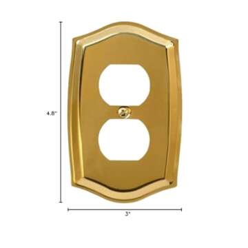 Runwireless Colonial Solid Stamped Brass Switch plate, Wall plate, Cover _ 10-104D