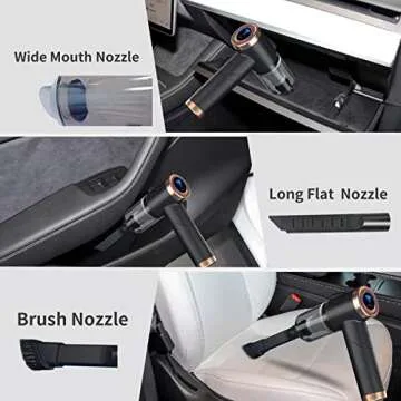 COSLAKE Tesla Vacuum Cleaner, Car Vacuum Cordless Cleaner for Model S/3/X/Y,9000PA Mini Portable Vacuum,Tesla Accessories,Rechargeable Handheld 90° Foldable Vacuum Cleaner for Car(Black)