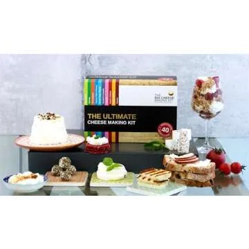 The Ultimate Cheese Making Kit - DIY Cheese Maker - 10 Different Cheese Mozzarella, Mascarpone, Feta, Ricotta Cheese - Cheese Making Supplies Include Rennet for Cheese Making & Booklet