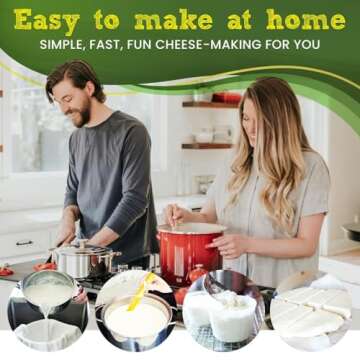 The Ultimate Cheese Making Kit - DIY Cheese Maker - 10 Different Cheese Mozzarella, Mascarpone, Feta, Ricotta Cheese - Cheese Making Supplies Include Rennet for Cheese Making & Booklet