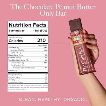 Truvani Plant Based Snack Bars | Chocolate Peanut Butter 12 Pack | 7g Protein | USDA Organic and Veg...